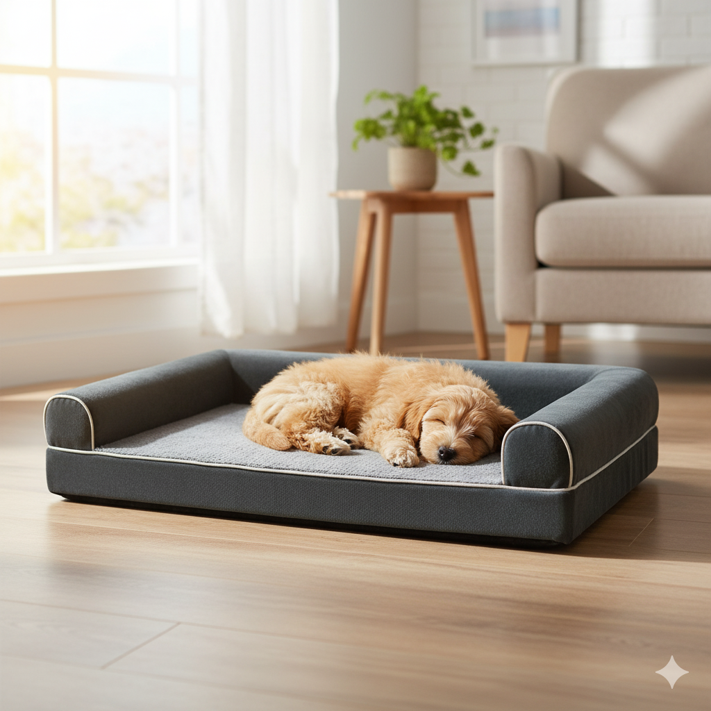 Premium Quality Orthopedic Dog Bed with Bolstered Sides- Plush Foam Mattress for Large, Medium & Small Dogs- Washable Cover Non-Slip Water-Resistant Liner PawfectFriend